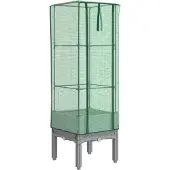 vidaXL Hochbeet mit Gewächshaus-Aufsatz Rattan-Optik 40x40x140 cm