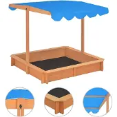vidaXL Sandkasten Mit Verstellbarem Dach Verstellbares Dach Tannenholz Uv50