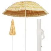 vidaXL Strandschirm Natur 240 cm Hawaii-Stil
