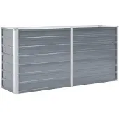 vidaXL Garten-Hochbeet Verzinkter Stahl 160x40x77 cm Grau
