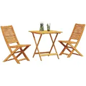 vidaXL Klapp Bistro Set 3 Stk. Braun Massivholz Akazie