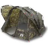 vidaXL Angelzelt 5 Personen Tarnmuster Wasserdicht