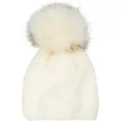 StyleBREAKER Strick Bommelmütze in Creme-Beige | Gr.: onesize