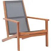 vidaXL Garten-Loungestuhl Grau Eukalyptus Massivholz und Textilene