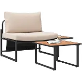 vidaXL Gartensofa-set 2 stk. Taupe Stahl