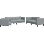 vidaXL 3-tlg. Sofagarnitur Hellgrau Stoff