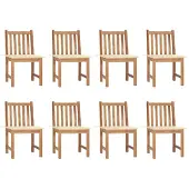 vidaXL Gartenstühle 8 Stk. mit Kissen Massivholz Teak