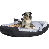 vidaXL Hundekissen Wendbar und Waschbar Grau und Schwarz 150x120x25 cm