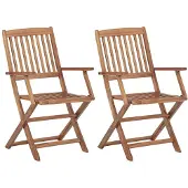 vidaXL Klappbare Gartenstühle 2 Stk. Massivholz Akazie