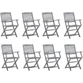 vidaXL Klappbare Gartenstühle 8 Stk. Massivholz Akazie