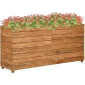 vidaXL Hochbeet 150x40x72 cm Teak Altholz und Stahl