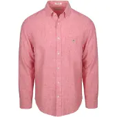 Gant Langarmhemd "Hemd REGULAR COTTON LINEN SHIRT 1er Pack", Herren, Gr. XXL, N-Gr, pink (rosa), Obermaterial: 55% Leinen LI. 45% Baumwolle CO., Hemden Langarmhemd