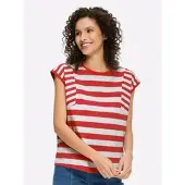 HEINE Shirt in rot-weiß-gestreift | Gr.: 34