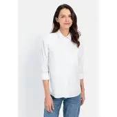 Camel active Langarm Bluse aus reiner Baumwolle in Weiß | Gr.: L