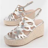 Montevita Keilsandalen Sparto Sandale Salia2 Silber