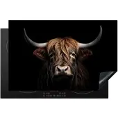 KitchenYeah Herdabdeckplatte Schottisches Hochlandrind düster | Gr.: 78 x 78 cm