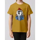 Wat? Apparel T-Shirt Pinguin in Ocker | Gr.: 152-164