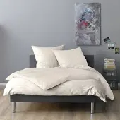 Lorena Mako-Satin Bettwäsche Verona Kissenbezug einzeln 40x80 cm | natur