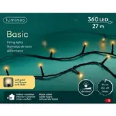 Lumineo Lichterkette BASIC 360 LED 27 m Soft Gold, schwarzes Kabel