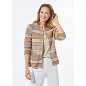 Goldner Baumwolljacke mit Streifenmuster in beige / gemustert | Gr.: 40
