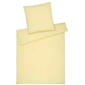Elegante Halbleinen Bettwäsche Breezee buttergelb 140x200 cm + 70x90 cm