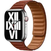 Apple Leather Link Armband für Watch | 44/45/46/49 mm - Größe S/M - Umber