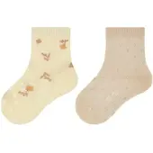 Sterntaler ABS Krabbelsocken 2er-Pack Blumen in dunkelgelb | Gr.: 20