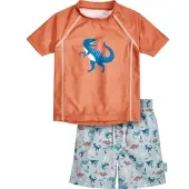 Playshoes UV-Schutz Bade-Set Dino in ocker | Gr.: 134/140