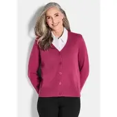 Goldner Eleganter Cardigan mit V-Ausschnitt in pink | Gr.: 54