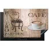 KitchenYeah Herdabdeckplatte Bistro Parisien | Gr.: 70 x 52 cm