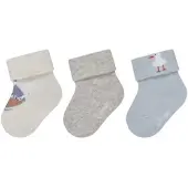 Sterntaler Baby Socken 3er-Pack Schiff in lichtgrau | Gr.: 16