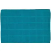 Ross Uni-Zwirn Frottier Badematte Karofond 60x100 cm | petrol - blau