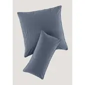 Hessnatur Perkal Kissenbezug in stahlblau | Gr.: 80 x 80 cm