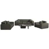 Fun Moebel Sofaset Designersofa CELES PREMIUM 3-2-1 in Stoff Ascot Bukla Moosgrün