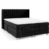 Fun-Möbel Boxspringbett Elektrisch Bett MAGNUS 120x200cm in Stoff Salvador Schwarz