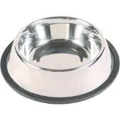 Trixie Edelstahlnapf, Hund, Edelstahl, Edelstahl, Kombinierter Futterautomat mit Tränke für Haustiere, Monochromatisch, 0,7 l
