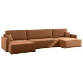 Fun-Möbel Wohnlandschaft mit Schlaffunktion Sofa LOUIS Stoff Salvador Rostbraun