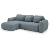 Fun-Möbel Ecksofa Schlafsofa Sofa GASTON in Stoff Puente Anthrazit Ottomane Links