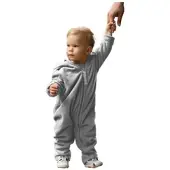 Hoppediz Overall Fleece-Overall mit Umschlagbündchen in stone | Gr.: 68/74