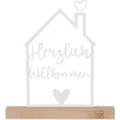 UNUS Aufsteller "Herzlich Willkommen" in Weiß | Gr.: onesize