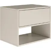 NADUVI Collection Nachttisch Framme Hängend mit Schublade und Fach Greige 50 cm