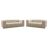 Fun-Möbel Sofaset Designersofa SOLVIE 2-3 in Stoff Tiffani Beige
