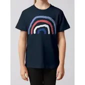 Wat? Apparel T-Shirt Regenbogen in Dunkelblau | Gr.: 122/128