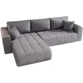 Fun-Möbel Ecksofa Schlafsofa CAMILA Stoff Monolith Sky Ottomane Links