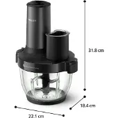 Philips 5000 series HR1507/00, 2 l, 16000 RPM, Schwarz, Edelstahl, Kunststoff, 1,2 m