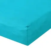 TRAUMSCHLAF Zwirn-Jersey Elasthan Spannbetttuch De-Luxe 90x200 - 100x220 cm | aqua - blau