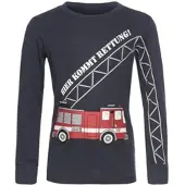 Kidsworld Langarmshirt "HIER KOMMT RETTUNG" Langarm, Basic-Passform, peppiger Druck