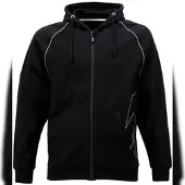 Job-Kleidung JOB Dachdecker Hoodie Jacke OSLO Schwarz 340g Stickerei M