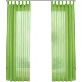 Gardinenbox SCHLAUFENGARDINEN Voile 2er Set 175x140 cm Apfelgrün