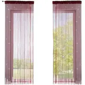 Gardinenbox FADENGARDINE 2ER SET HxB 250x140 cm Rot Lurex
